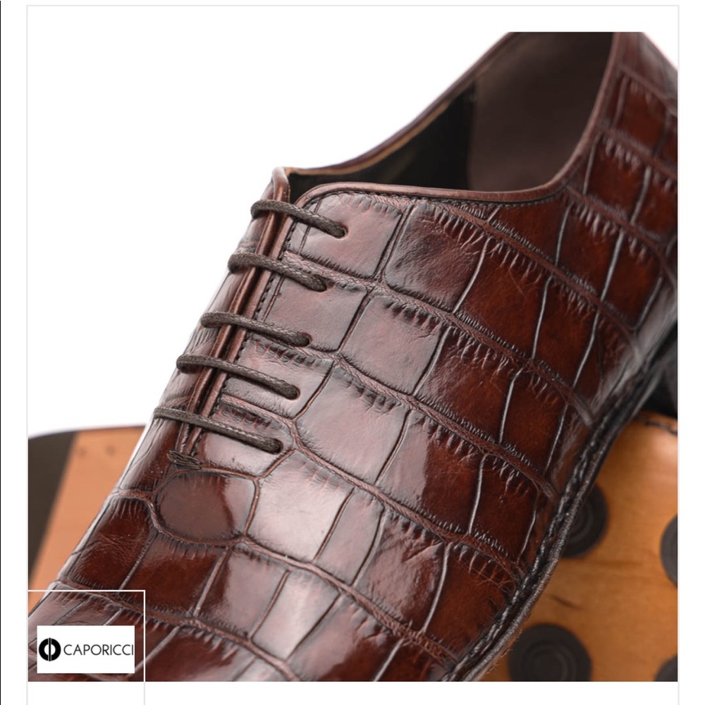 CAPORICCI 2543 Brown Alligator shoes - Picture 11 of 15